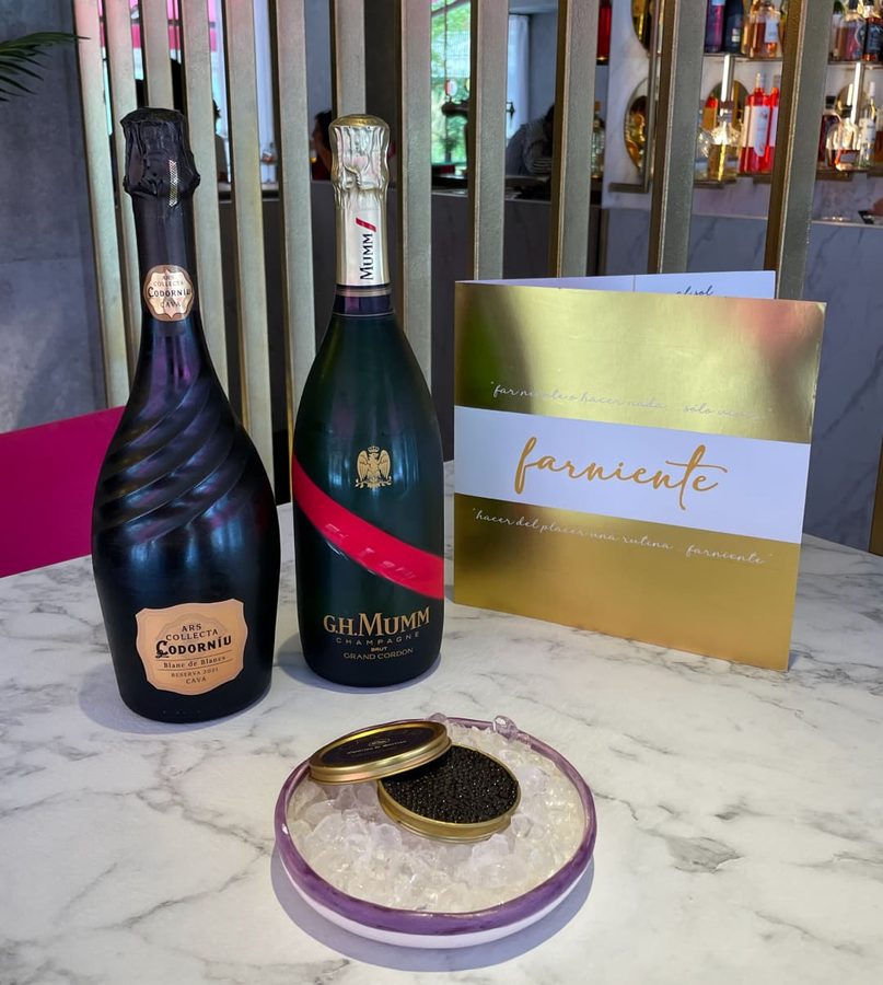 Caviar con champagne Taittinger y cava, listos para brindar